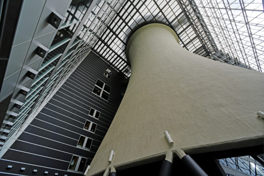 Cooling tower in Milan headquarters building