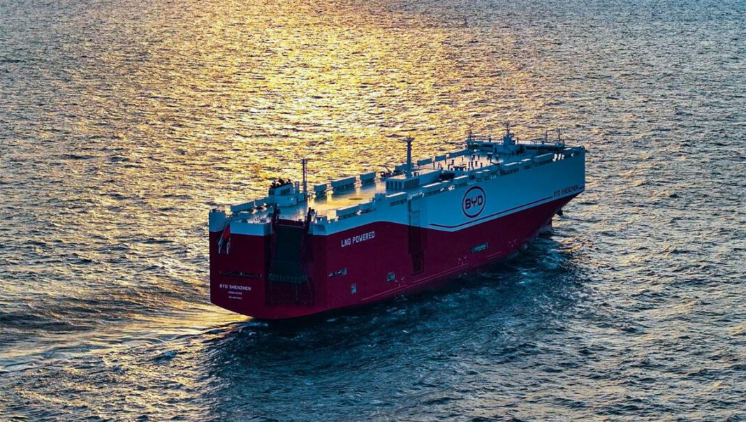 BYD Shenzhen car carrier sets sail as BYD increases shipping capacity to global markets